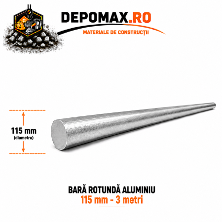 Bara rotunda aluminiu 115 mm, 3 metri, EN AW-2007